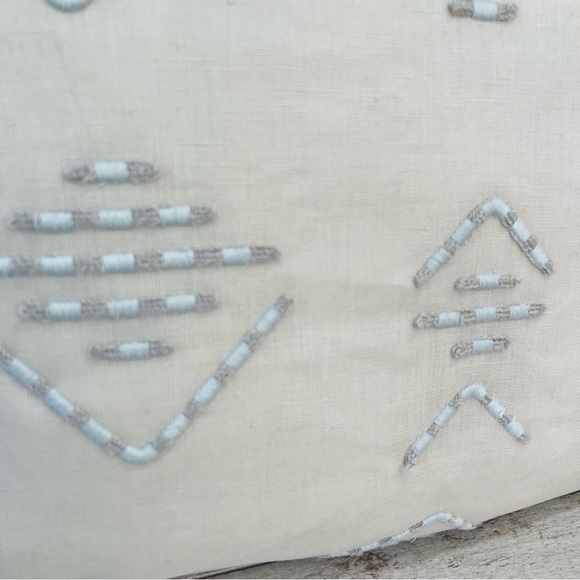 LEMIEUX ET CIE Le Buci Stitch Tasseled Linen Throw Pillow Natural Down Filled - Picture 4 of 16